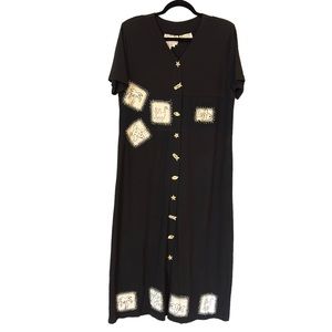 Country Wear Casuals Short Sleeve Button Front Dress Size Large